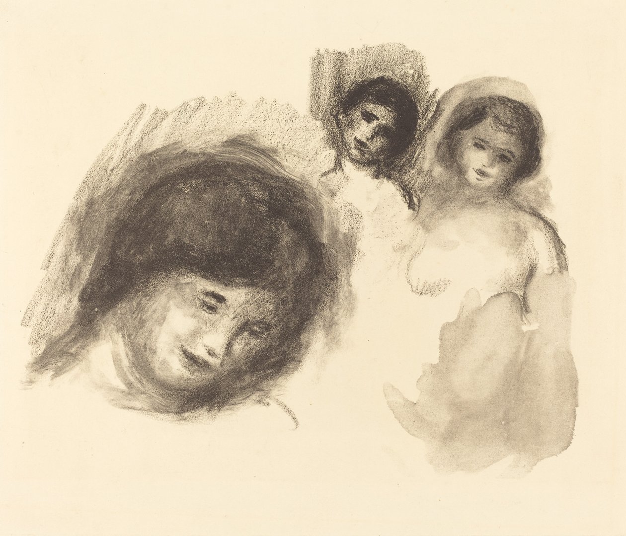 Pietra con tre schizzi da Auguste Renoir