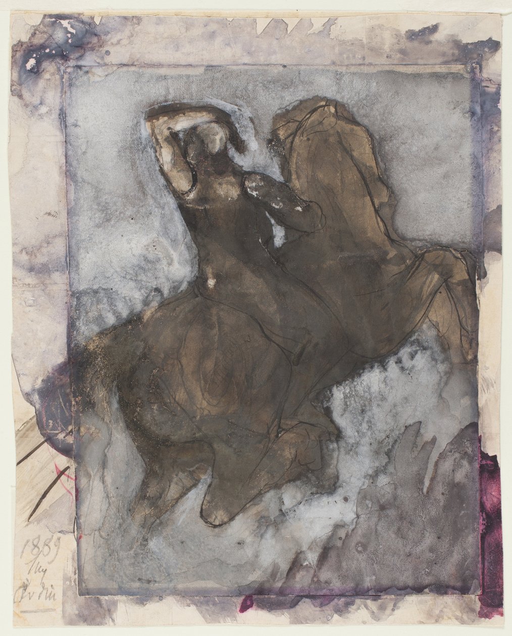 Cavaliere (recto); cavallo e cavaliere (verso) da Auguste Rodin