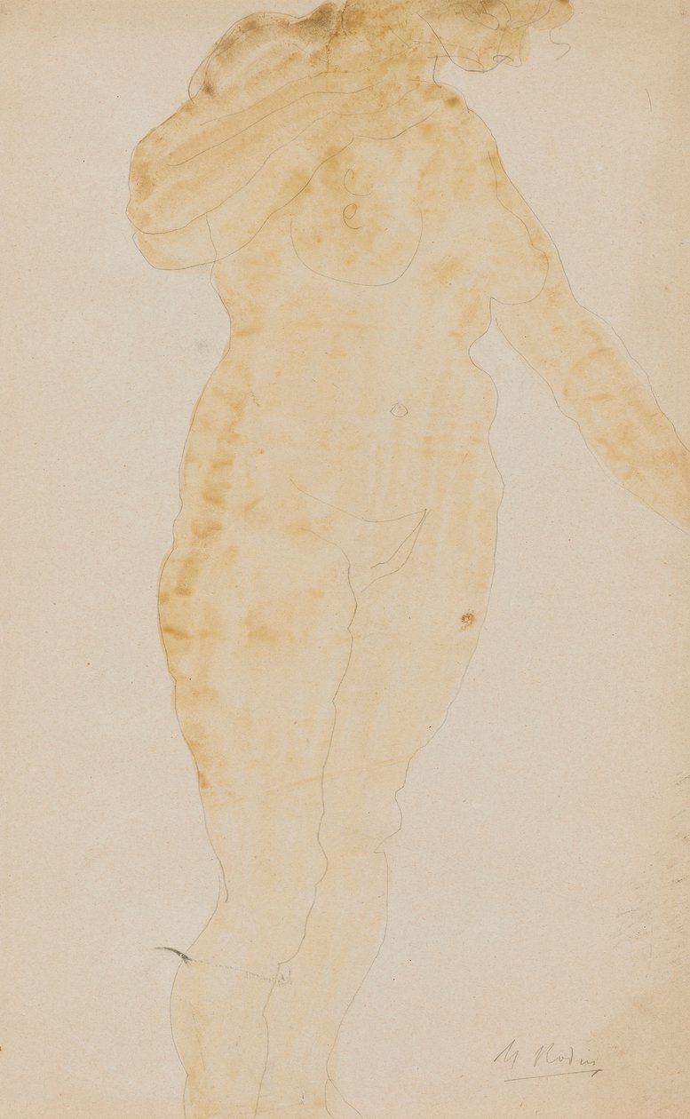 Nudo femminile in piedi, braccio sinistro esteso da Auguste Rodin