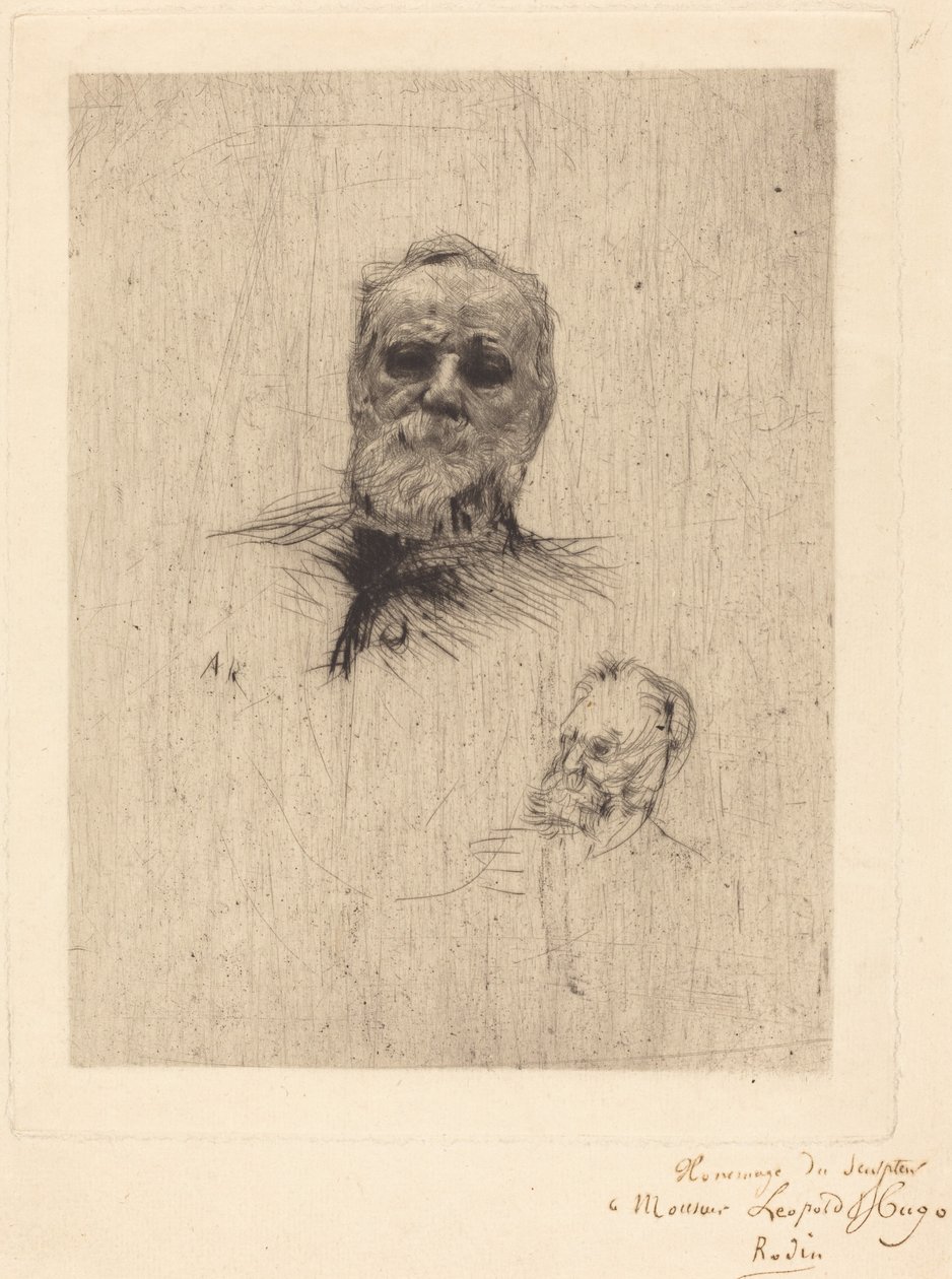 Victor Hugo, di fronte da Auguste Rodin