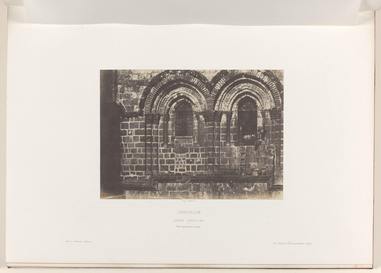 Dettaglio della facciata della Chiesa del Santo Sepolcro, Gerusalemme da Auguste Salzmann