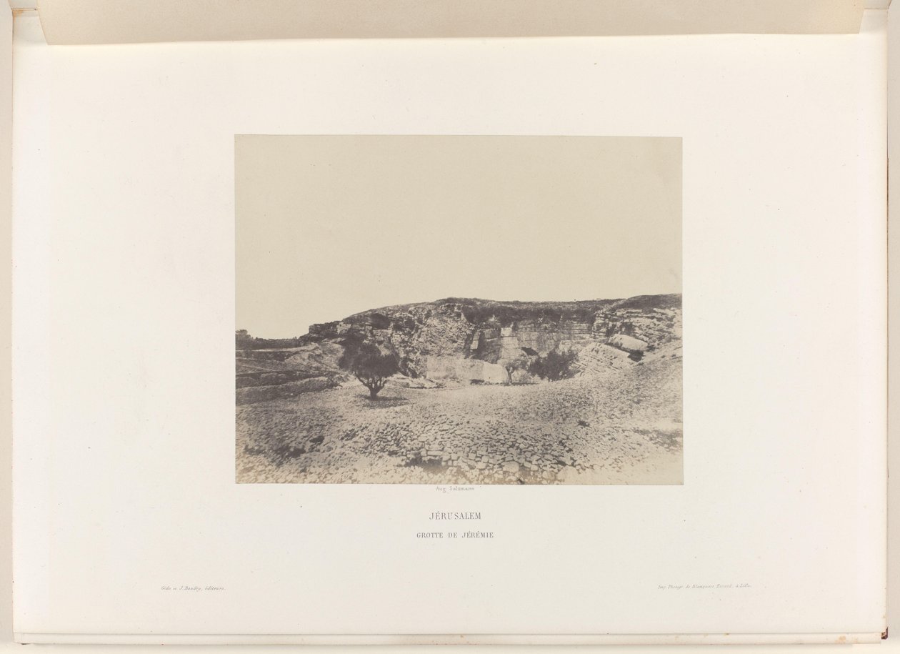 Veduta della grotta di Geremia, vicino a Gerusalemme da Auguste Salzmann