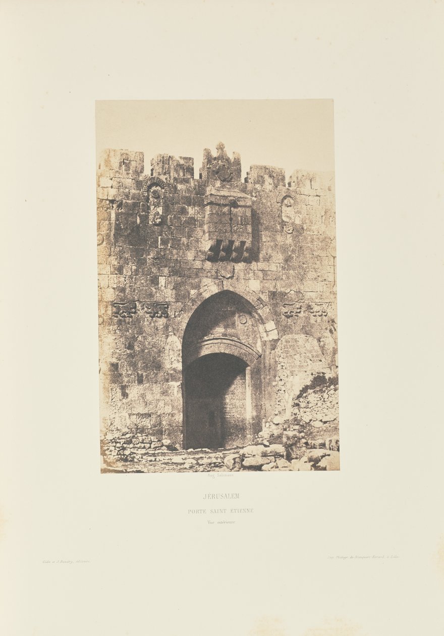 Gerusalemme. Porta di Santo Stefano. Vista esterna da Auguste Salzmann
