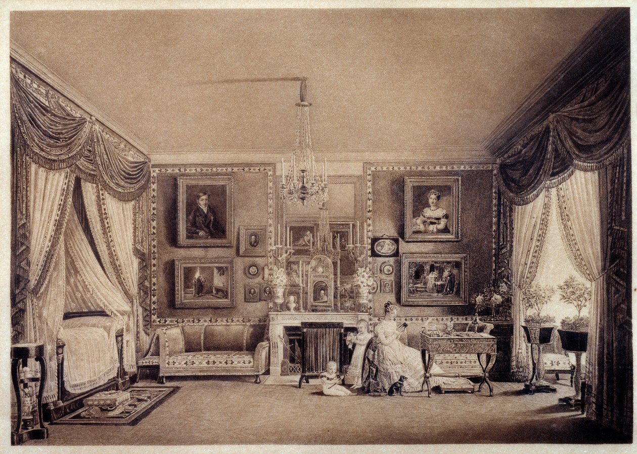 Camera da letto della Duchessa di Berry alle Tuileries da Auguste Simon Garneray