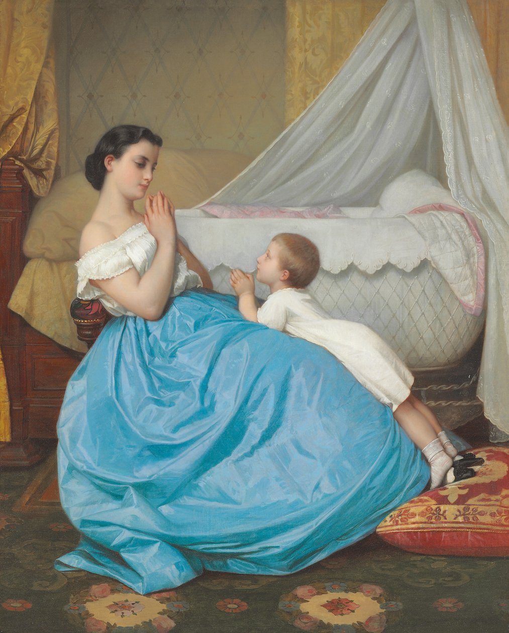 Una preghiera prima di dormire, 1858 da Auguste Toulmouche