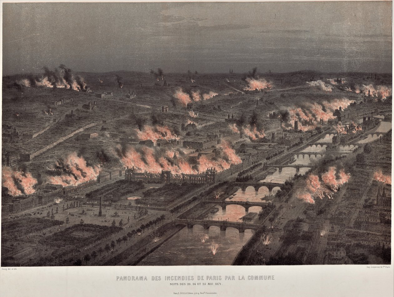 Notte della Comune di Parigi dal 23 al 24 maggio incendi a Parigi da Auguste Victor Deroy