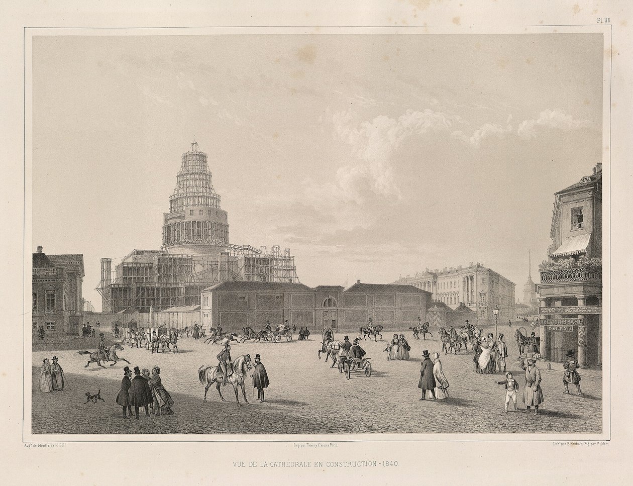 Lavori di costruzione nel 1838 Da: La costruzione della Cattedrale di Sant