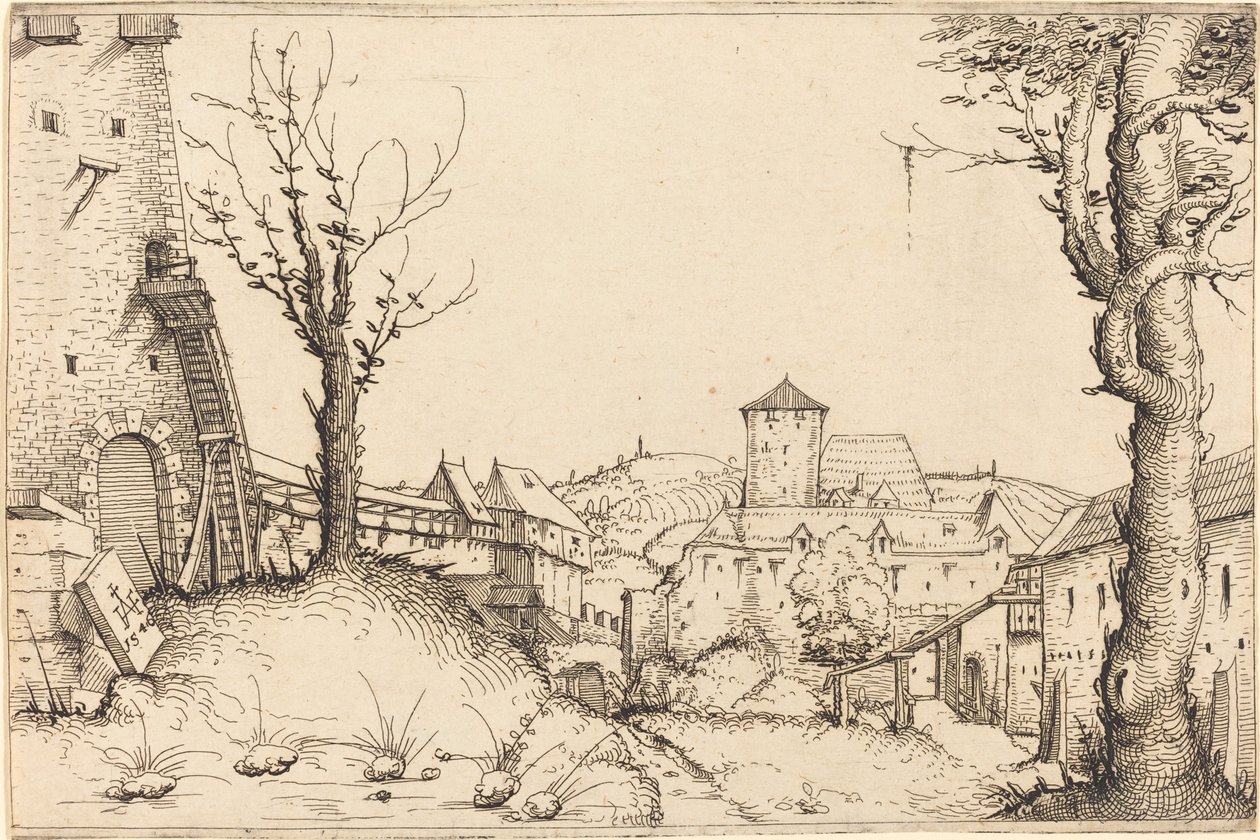 Cortile di un castello da Augustin Hirschvogel
