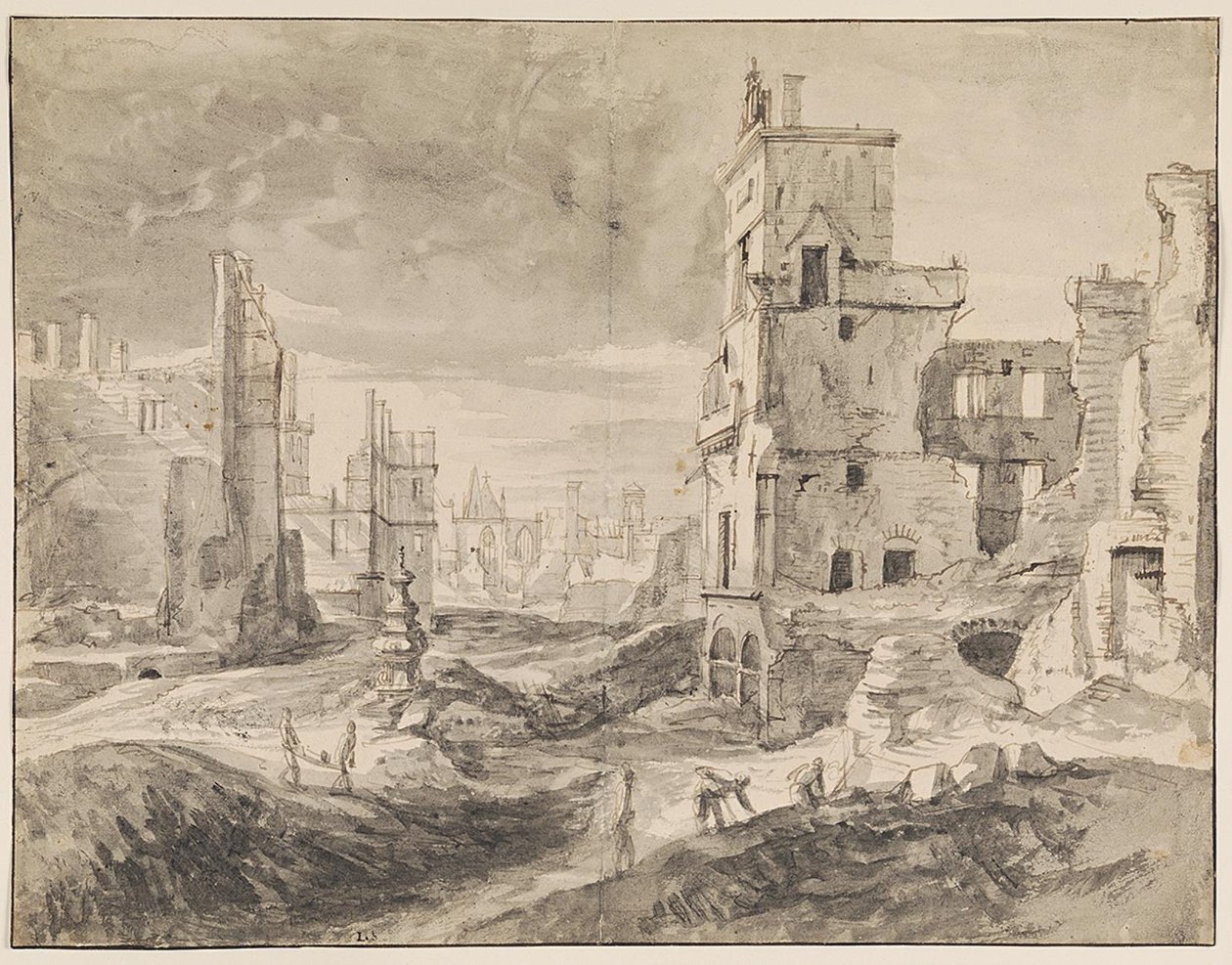 Bruxelles dopo il bombardamento del 1695 da Augustin Coppens
