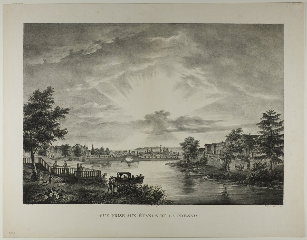 Veduta presa dalle piscine della Presnia da Augustin François Lemaitre