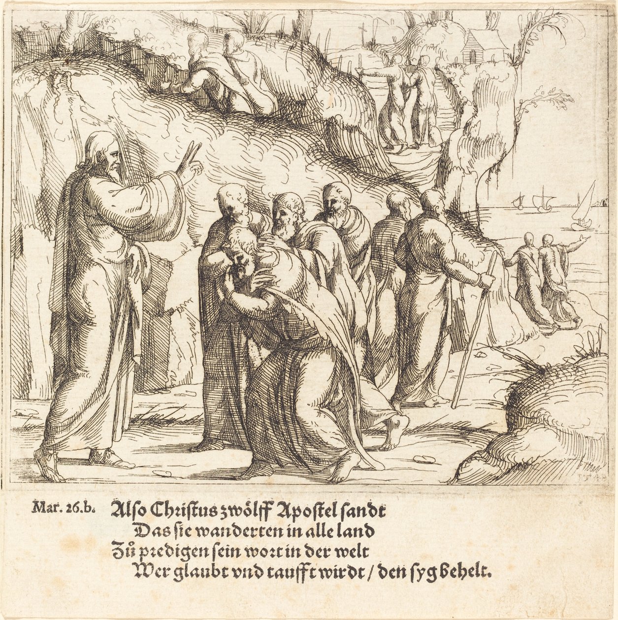 Cristo incarica gli apostoli della loro missione, 1548 da Augustin Hirschvogel