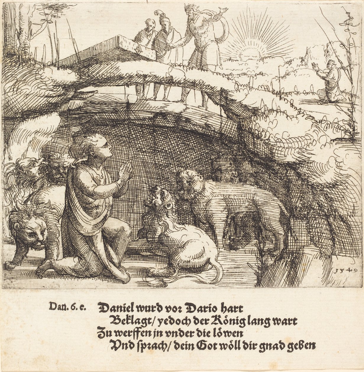 Daniele nella fossa dei leoni, 1549 da Augustin Hirschvogel