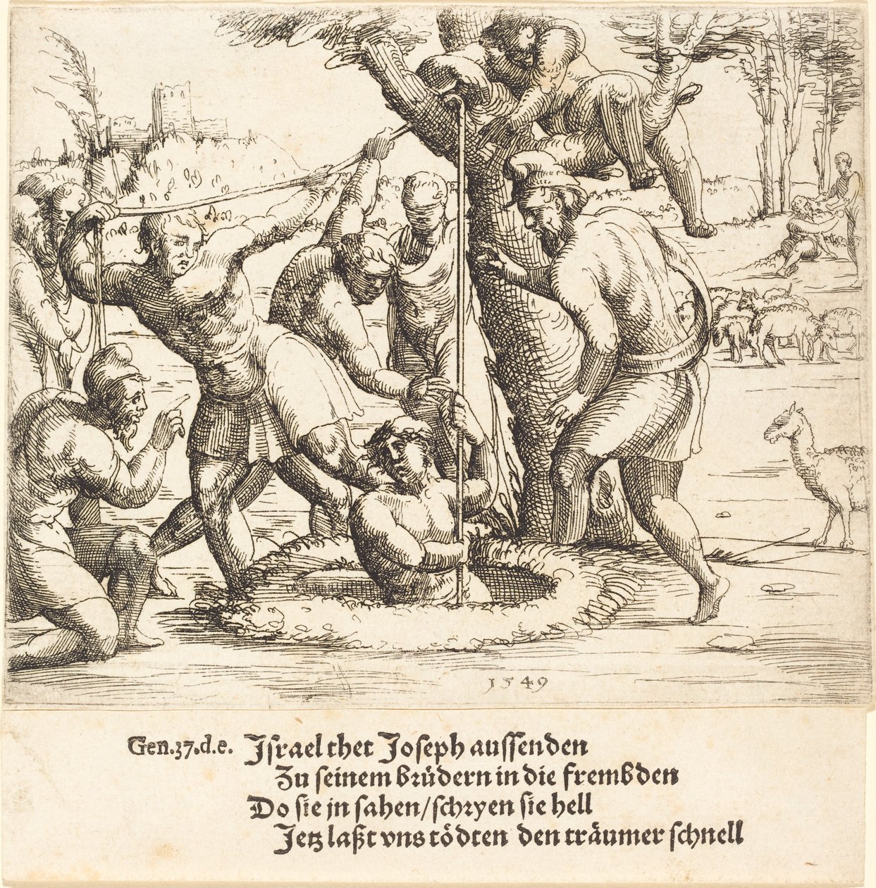 Giuseppe gettato nel pozzo da Augustin Hirschvogel