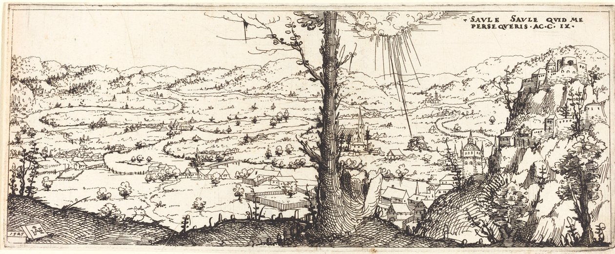 Paesaggio con la conversione di San Paolo da Augustin Hirschvogel