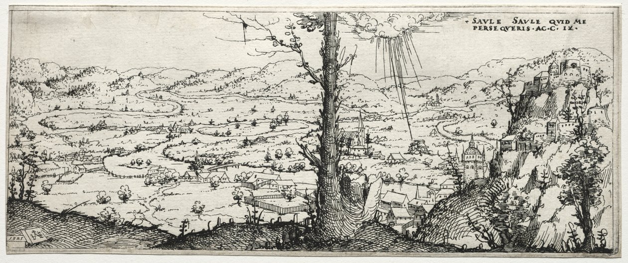 Paesaggio con la conversione di Saulo da Augustin Hirschvogel