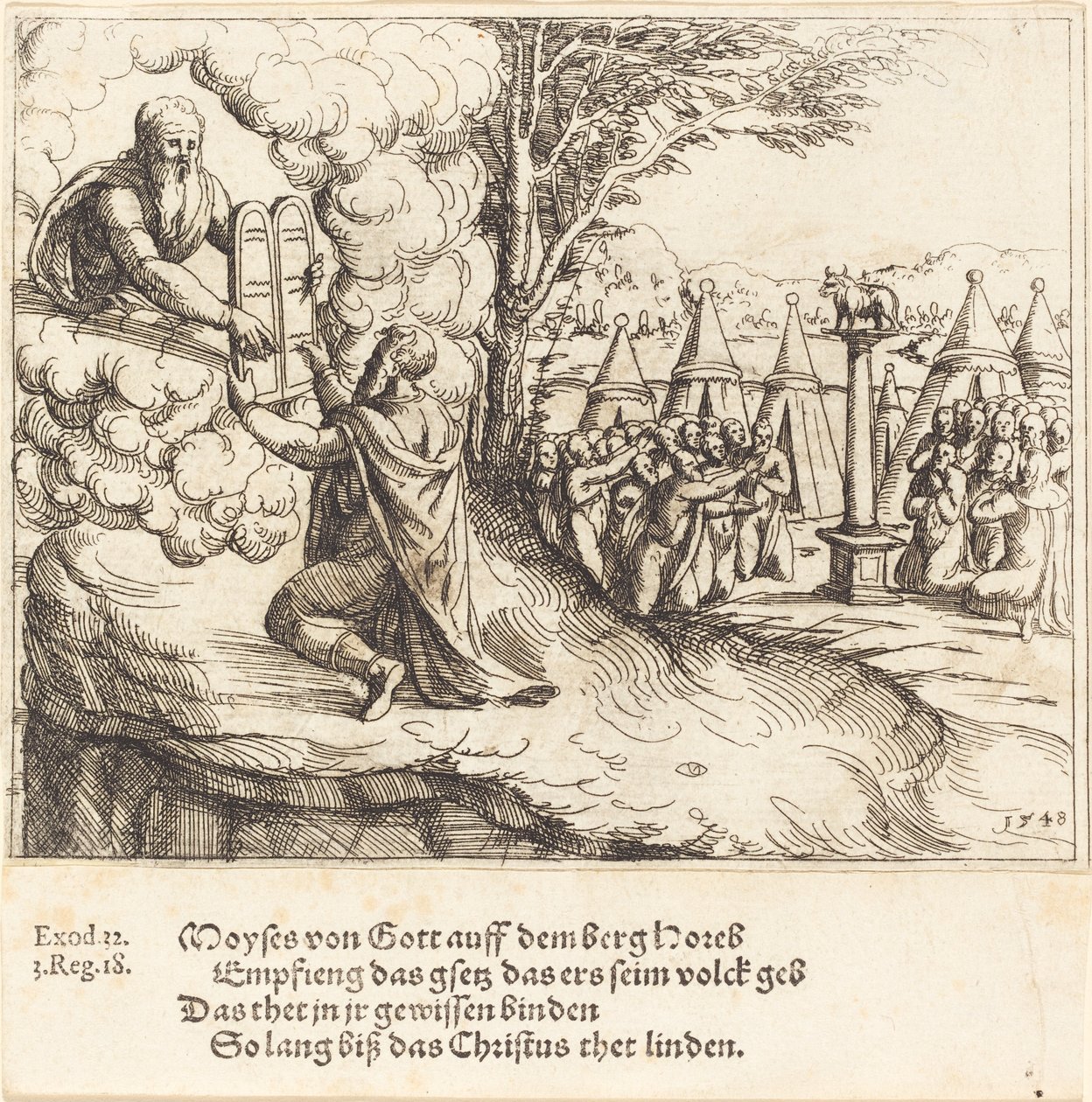 Mosè riceve le tavole, 1548 da Augustin Hirschvogel