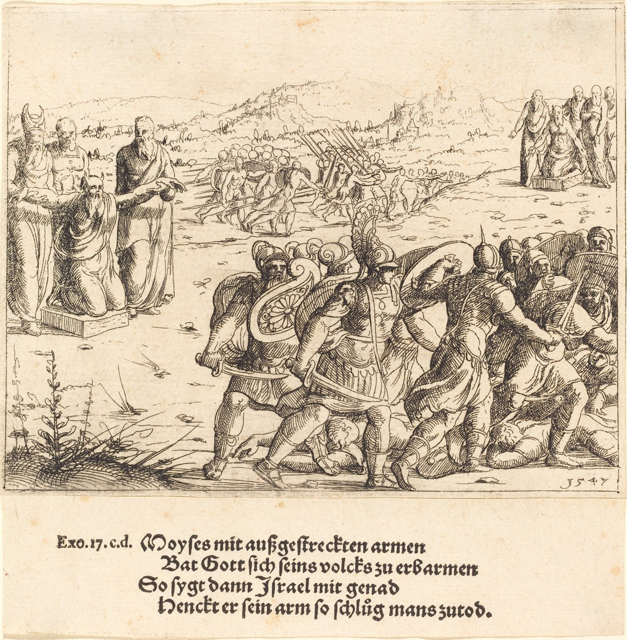 Mosè con le braccia tese da Augustin Hirschvogel