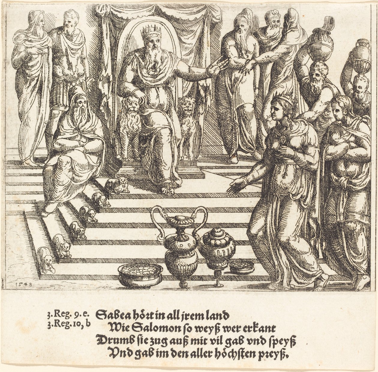 Visita della Regina di Saba a Salomone, 1548 da Augustin Hirschvogel