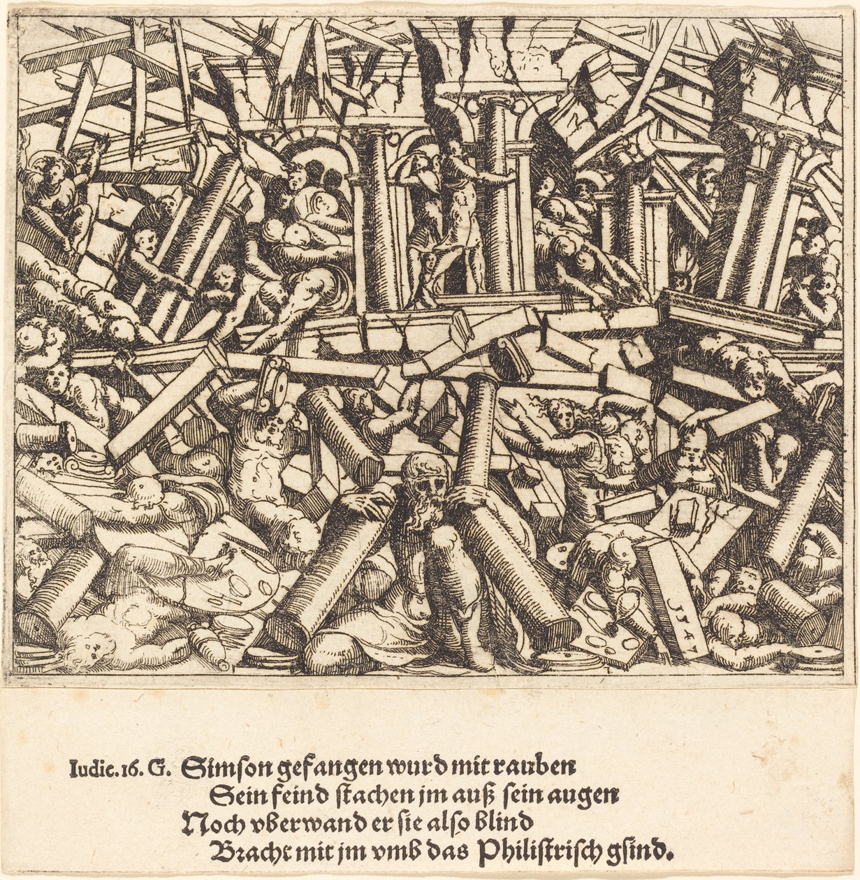 La morte di Sansone da Augustin Hirschvogel