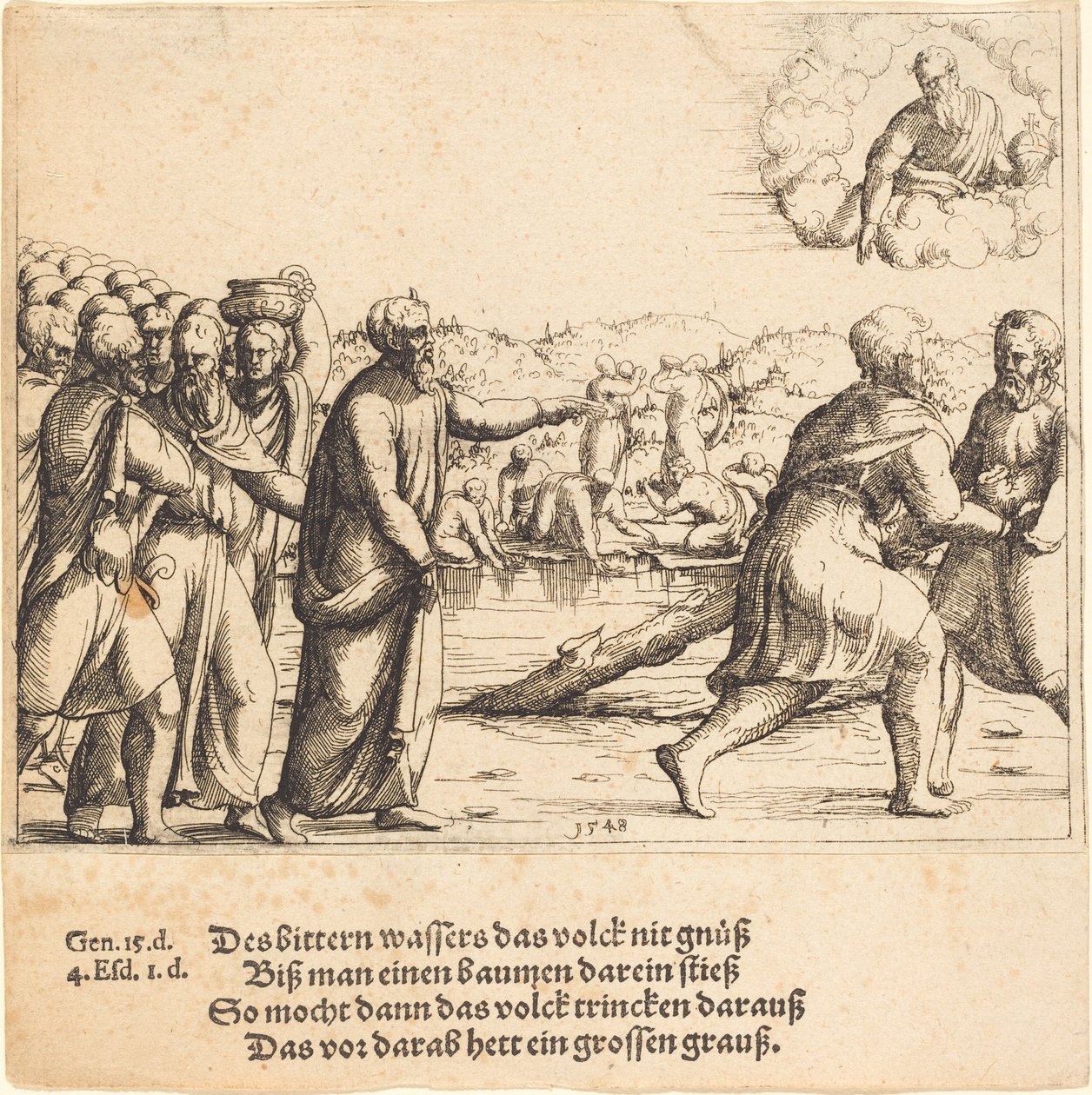 Il Signore addolcisce le acque di Mara, 1548 da Augustin Hirschvogel