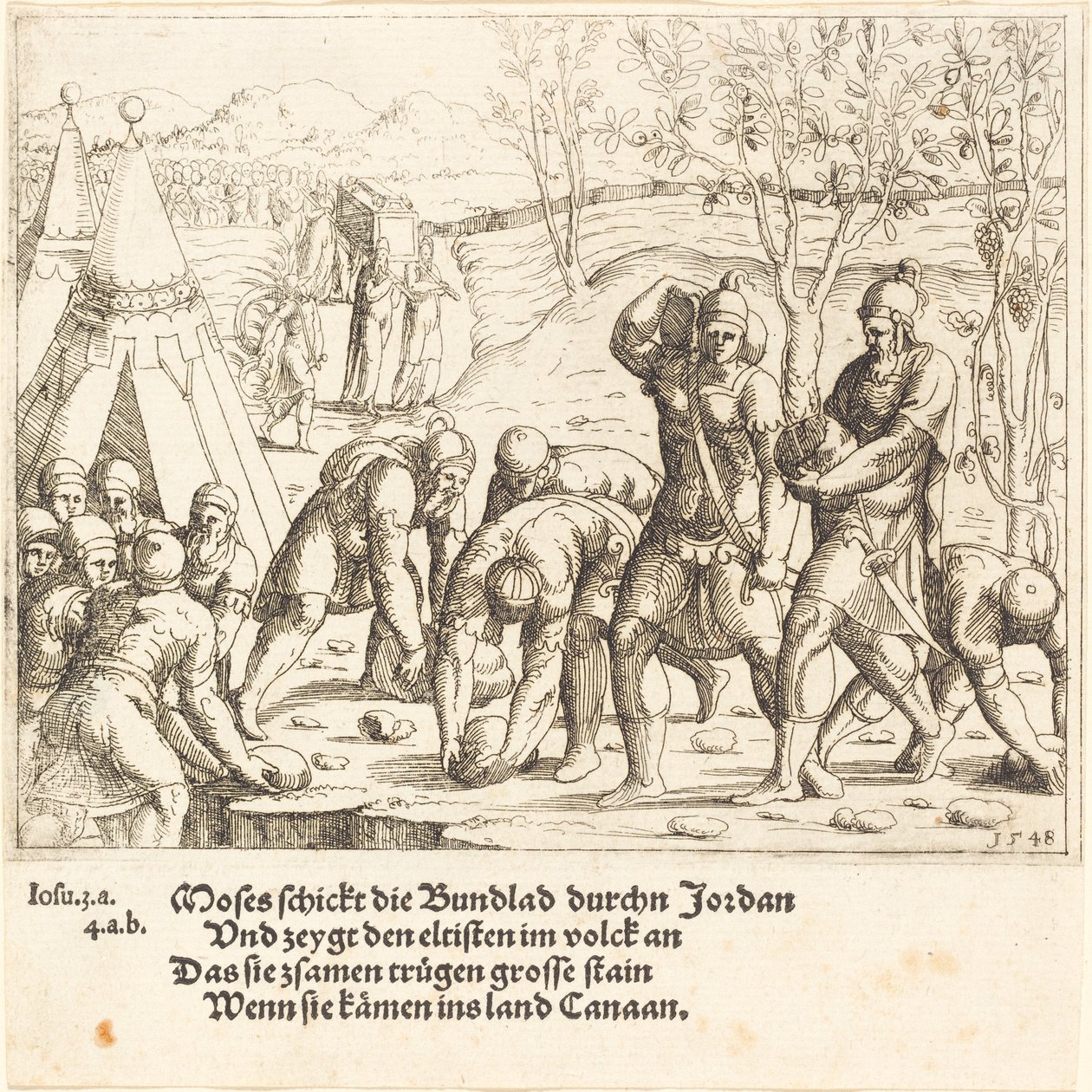 Le dodici pietre e le acque del Giordano sono divise, 1548 da Augustin Hirschvogel