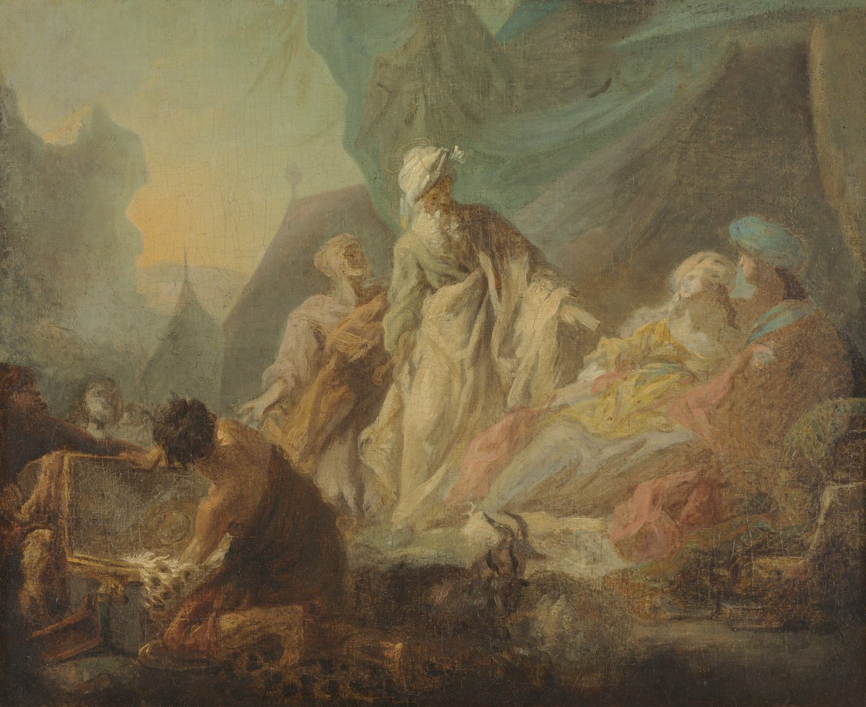 Labano alla ricerca dei suoi dei rubati da Augustin de Saint-Aubin