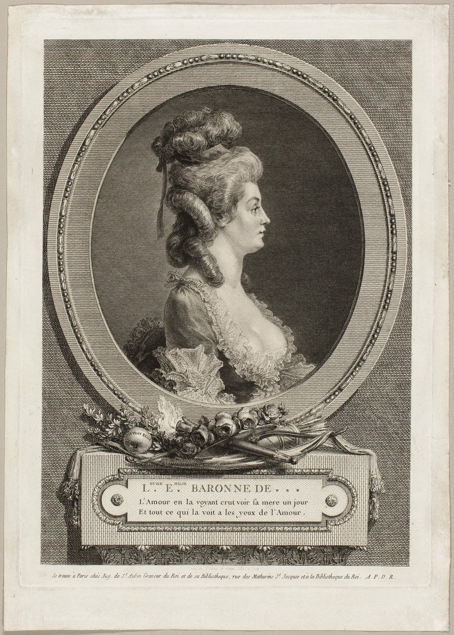 Louise Émilie, baronessa di *** France da Augustin de Saint-Aubin