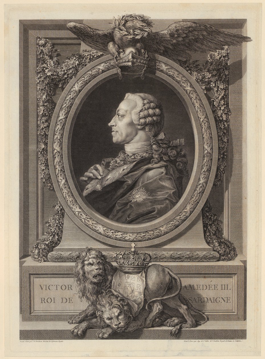 Ritratto di Vittorio Amedeo III, re di Sardegna da Augustin de Saint-Aubin