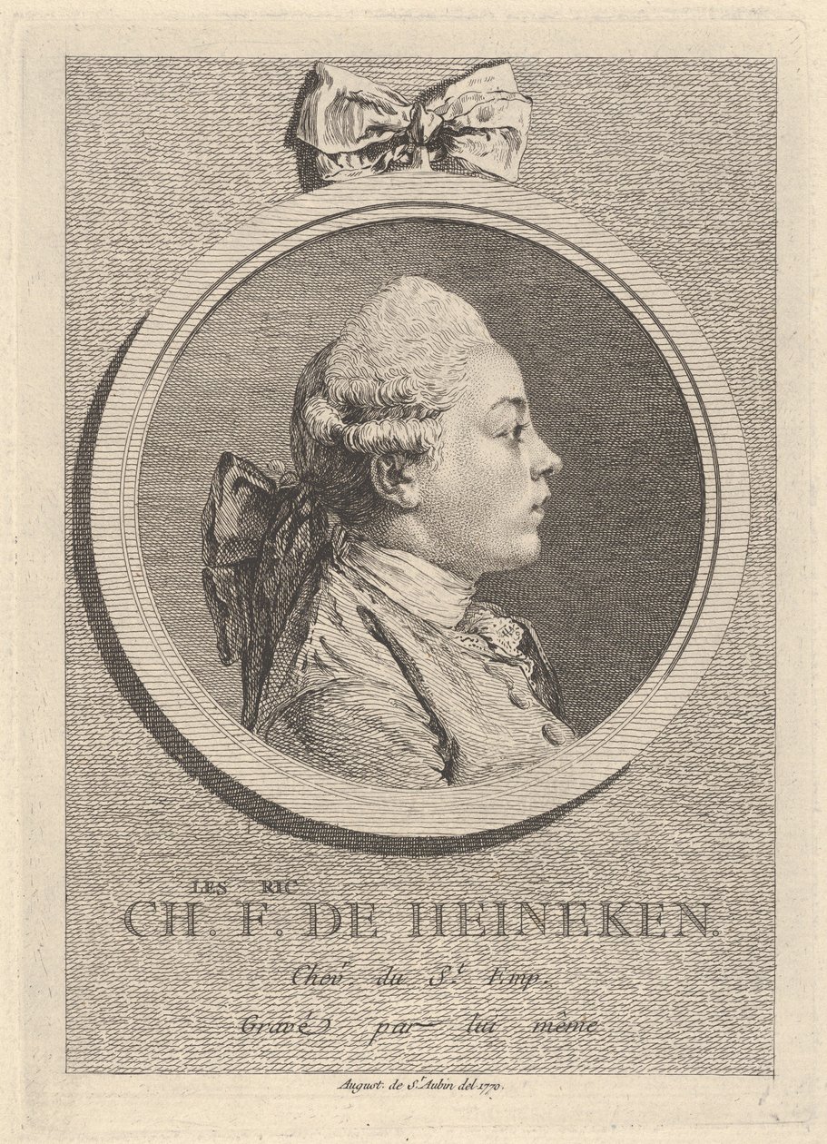 Ritratto di Charles-Frédéric de Heinecken da Augustin de Saint-Aubin