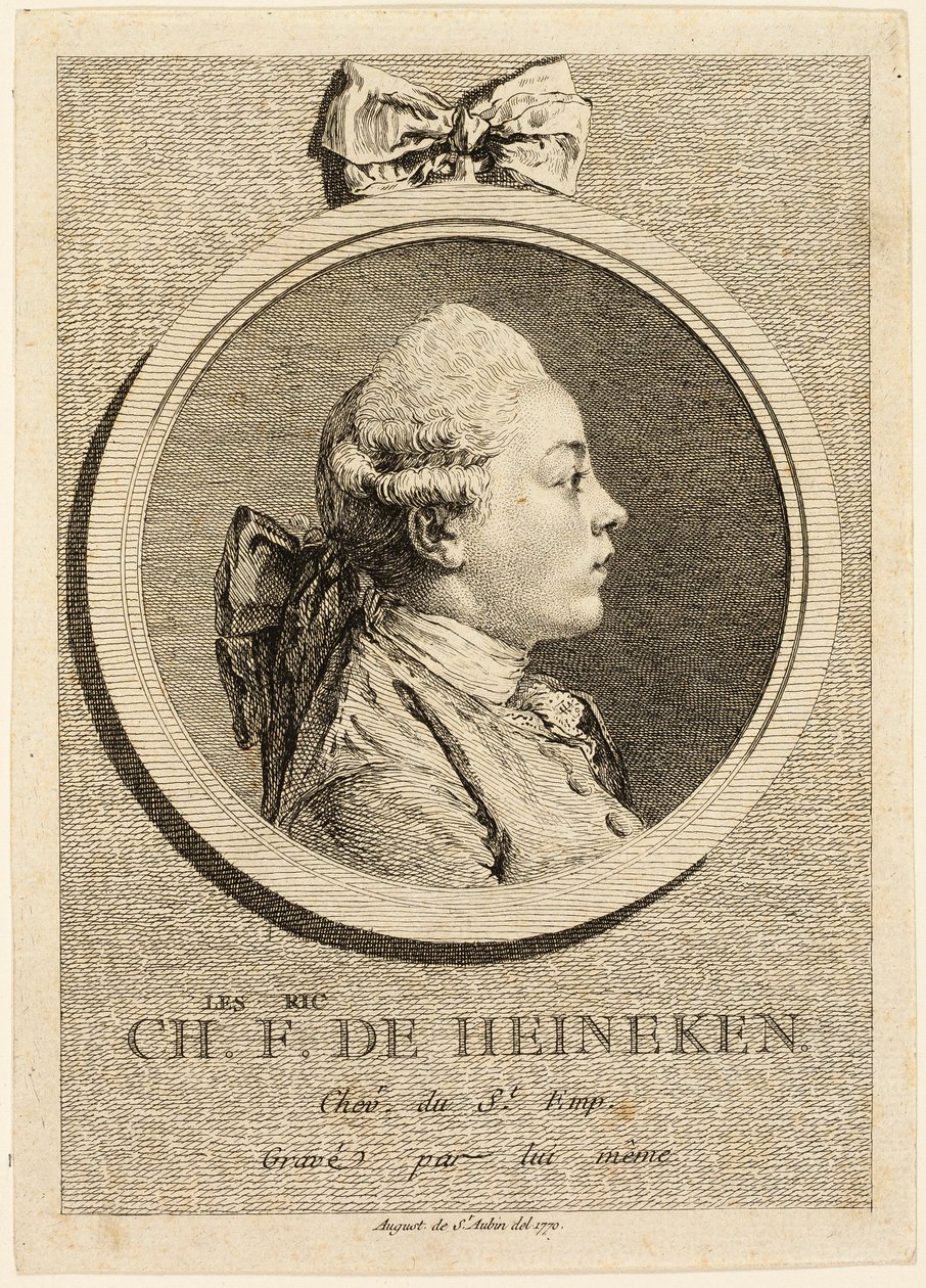 Ritratto di Charles Frederick de Heincken da Augustin de Saint-Aubin