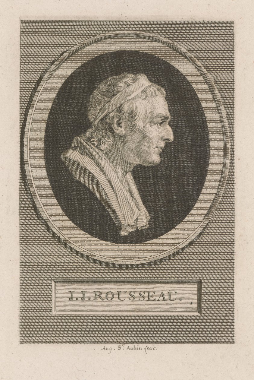 Ritratto di J. J. Rousseau da Augustin de Saint-Aubin