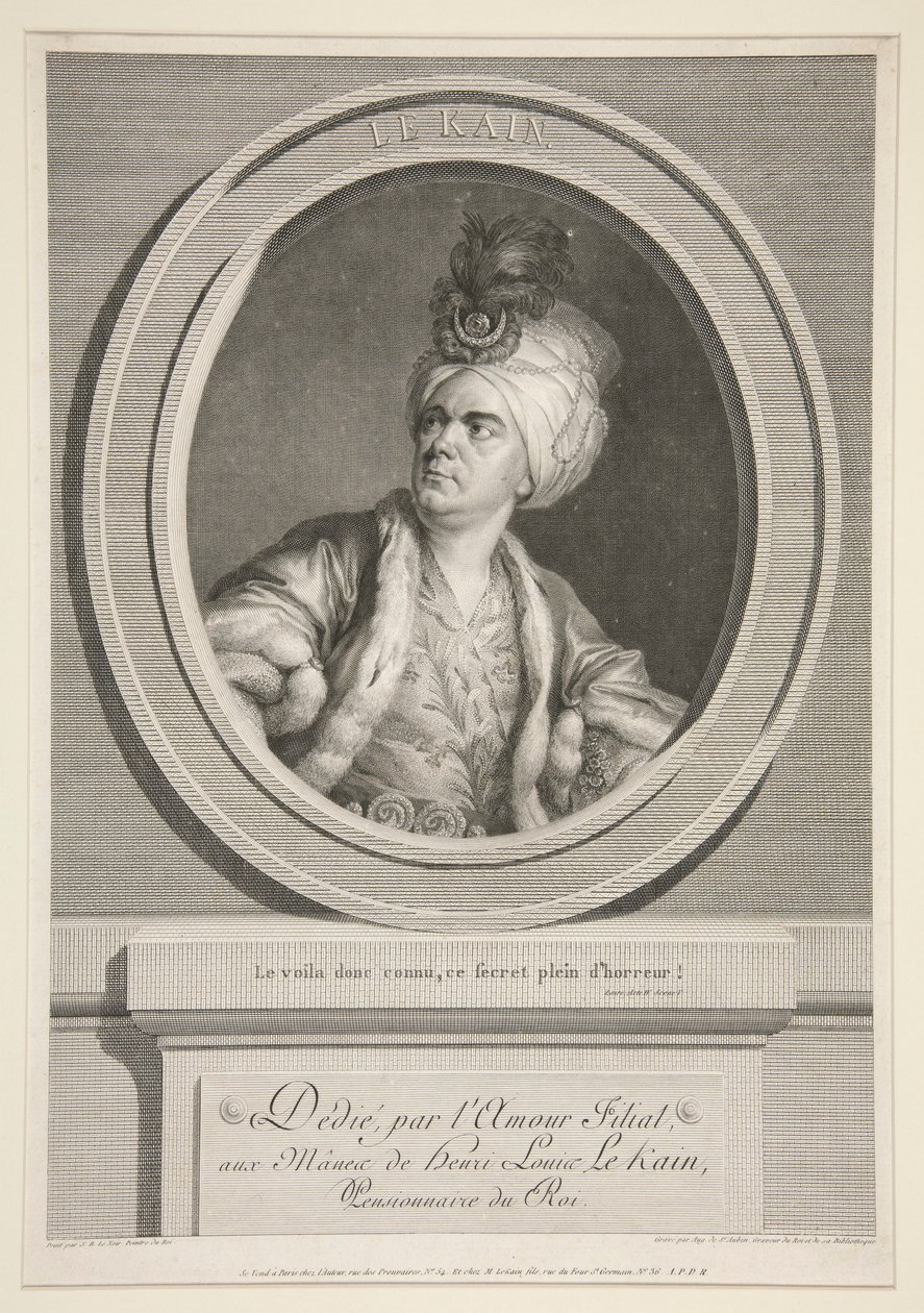 Henri Louis Cain (detto Le Kain) (1728-1778) da Augustin de Saint Aubin