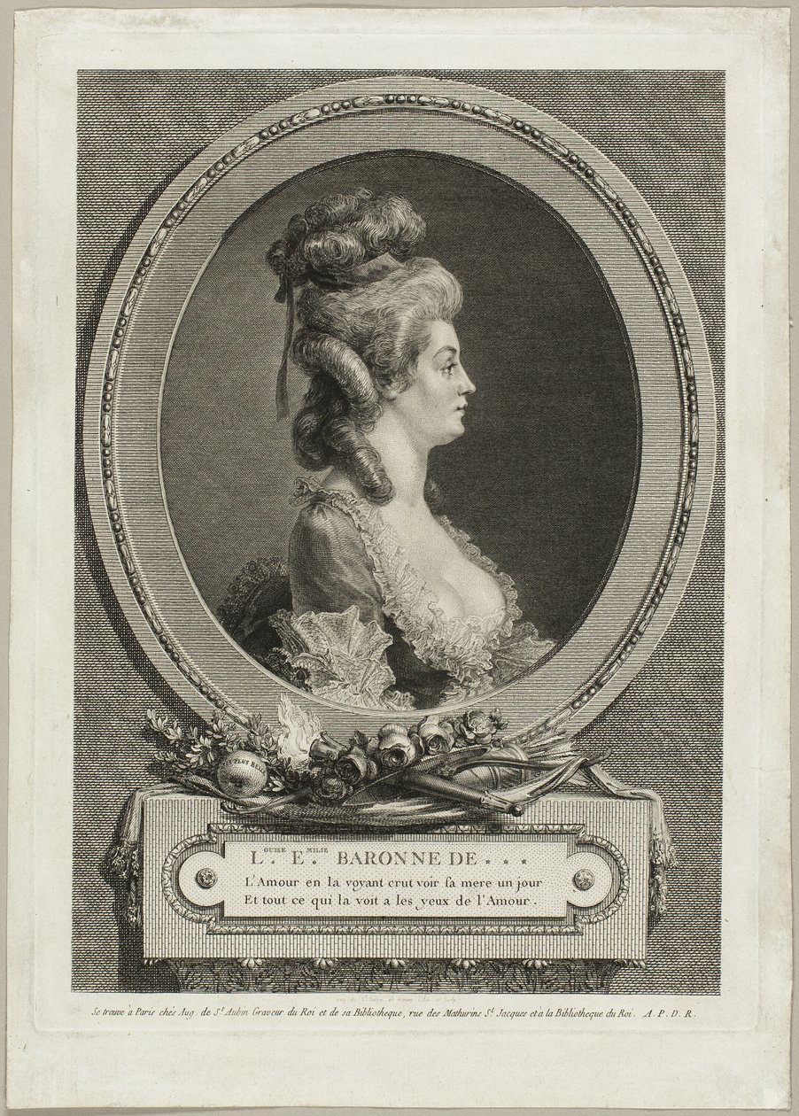 Louise Émilie, baronessa di *** France da Augustin de Saint Aubin