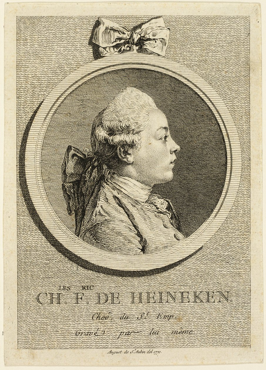 Ritratto di Charles Frederick de Heincken da Augustin de Saint Aubin