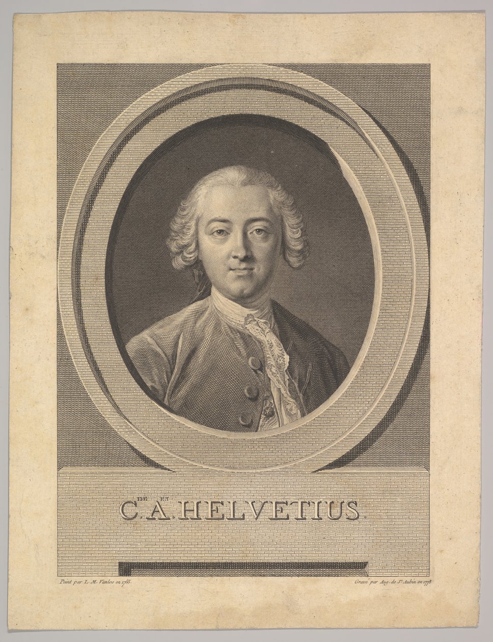 Ritratto di Claude Adrien Helvétius da Augustin de Saint Aubin