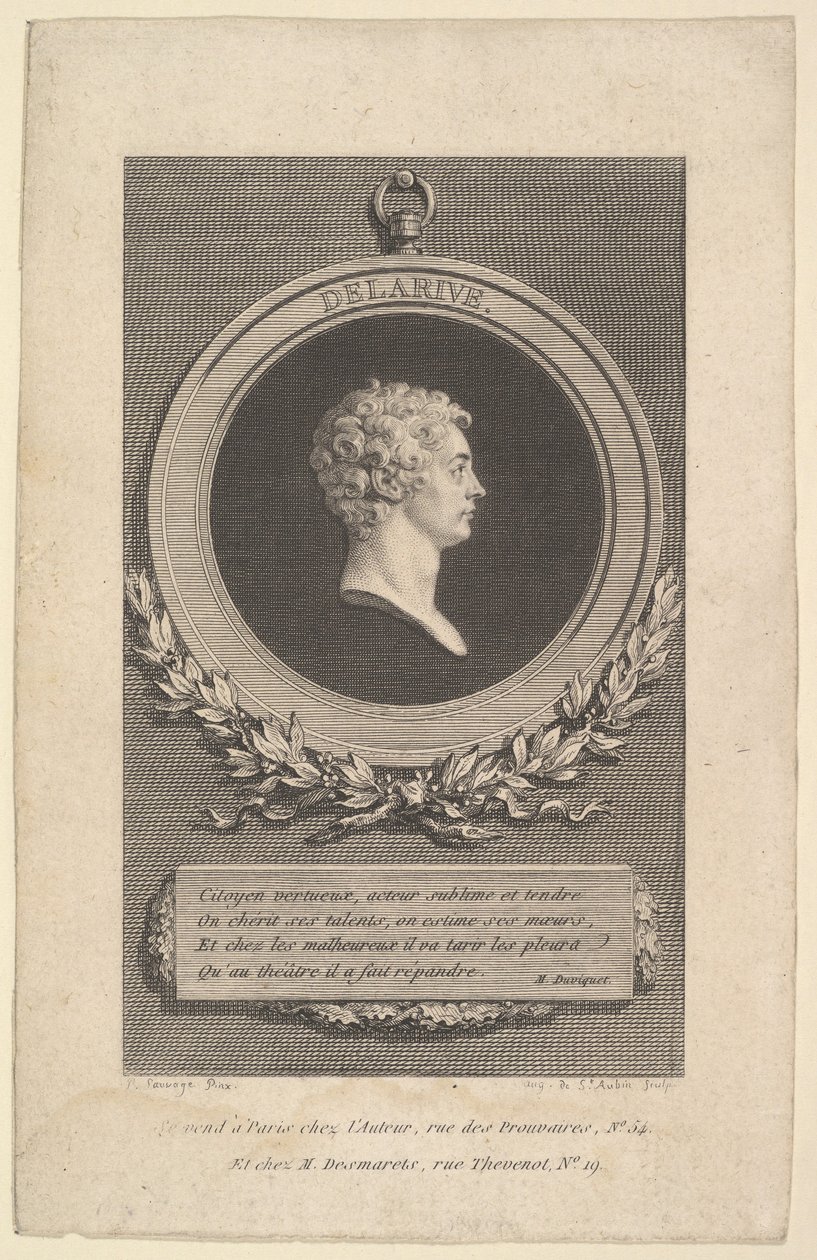 Ritratto di De Larive da Augustin de Saint Aubin