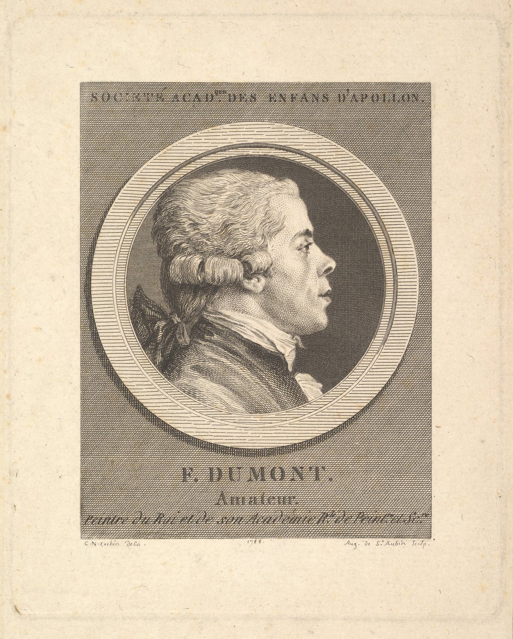 Ritratto di François Dumont, 1788 da Augustin de Saint Aubin