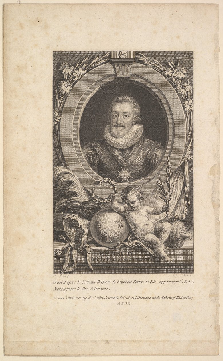 Ritratto di Enrico IV da Augustin de Saint Aubin