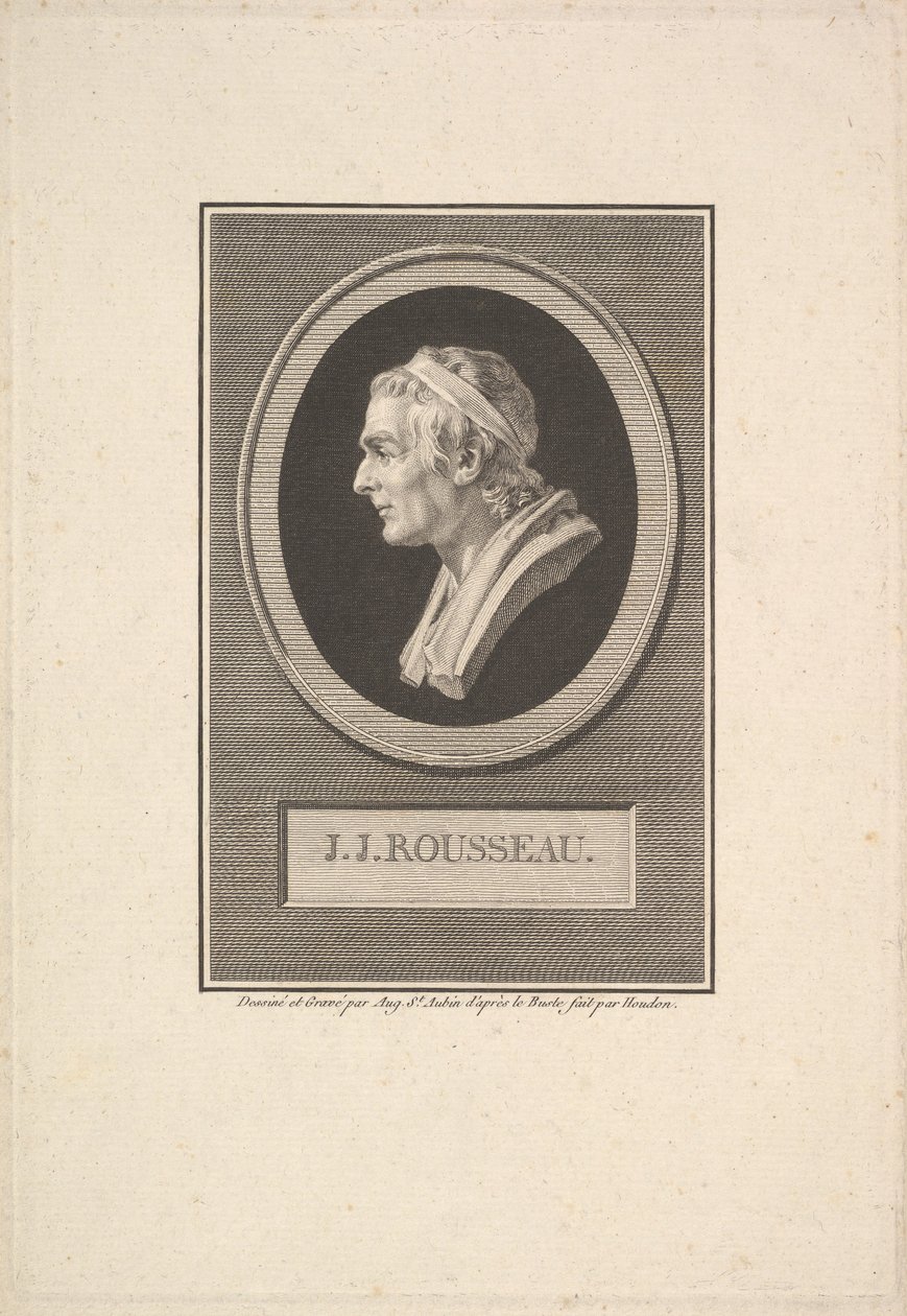 Ritratto di J. J. Rousseau, 1801 da Augustin de Saint Aubin