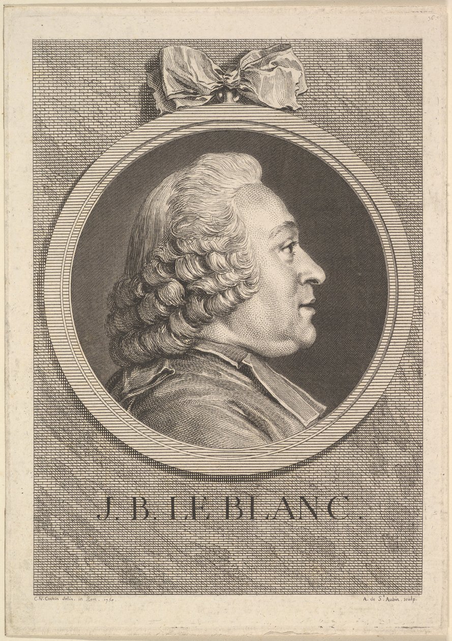 Ritratto di Jean-Baptiste Le Blanc da Augustin de Saint Aubin