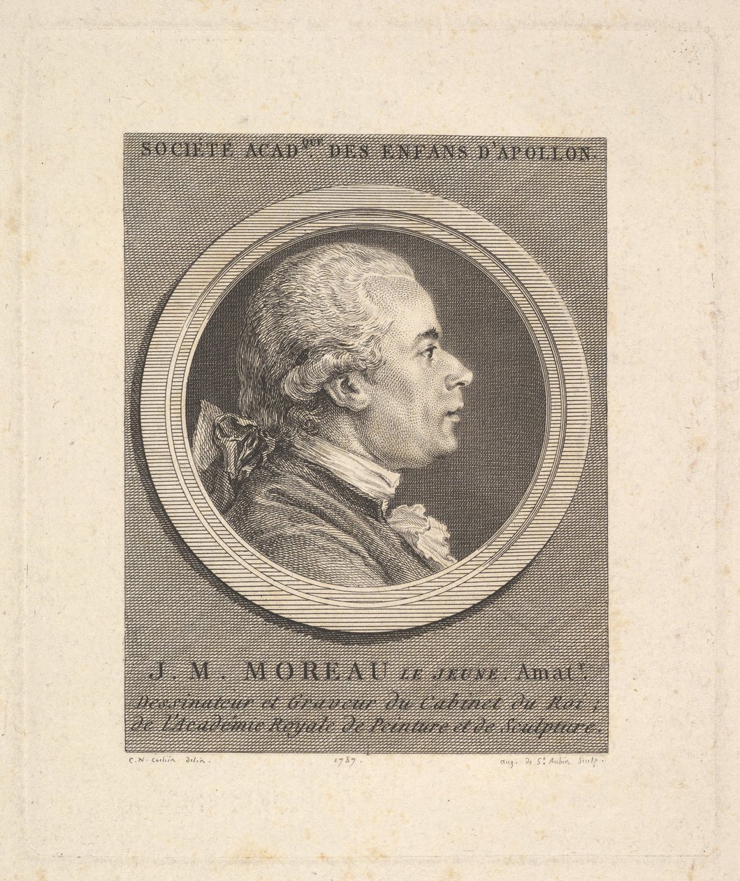 Ritratto di Jean-Michel Moreau, 1787 da Augustin de Saint Aubin