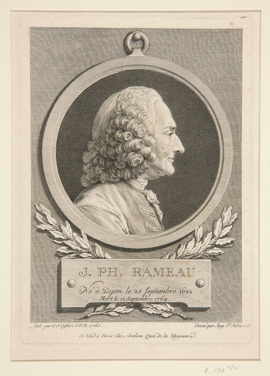 Ritratto di Jean-Philippe Rameau da Augustin de Saint-Aubin