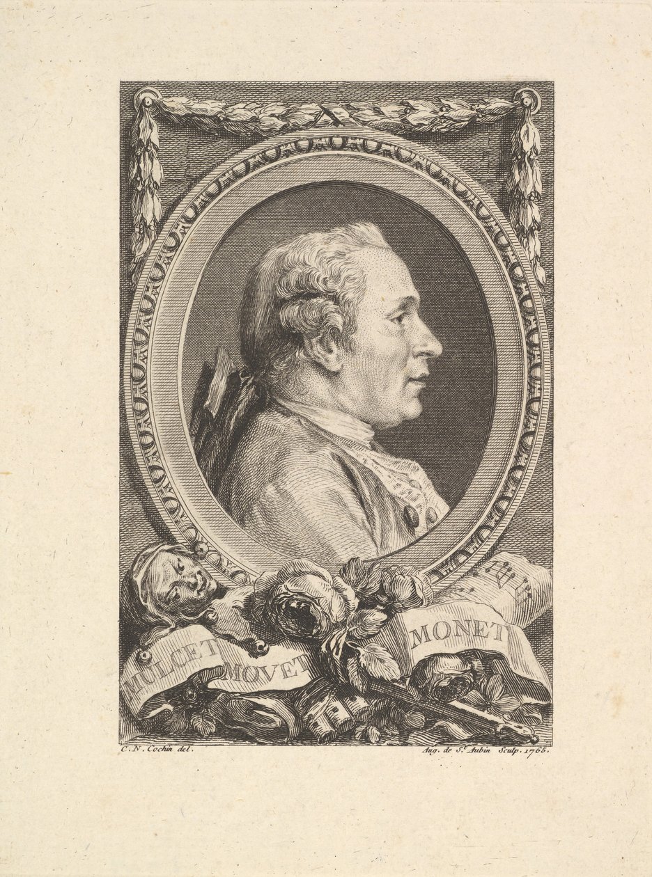 Ritratto di Jean Monnet da Augustin de Saint Aubin