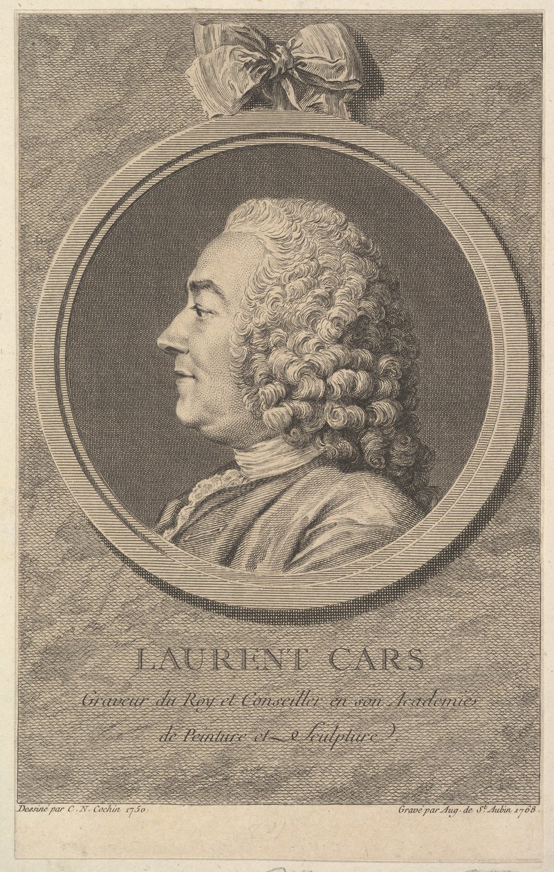 Ritratto di Laurent Cars da Augustin de Saint Aubin