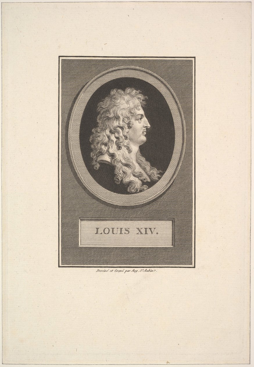 Ritratto di Luigi XIV da Augustin de Saint Aubin