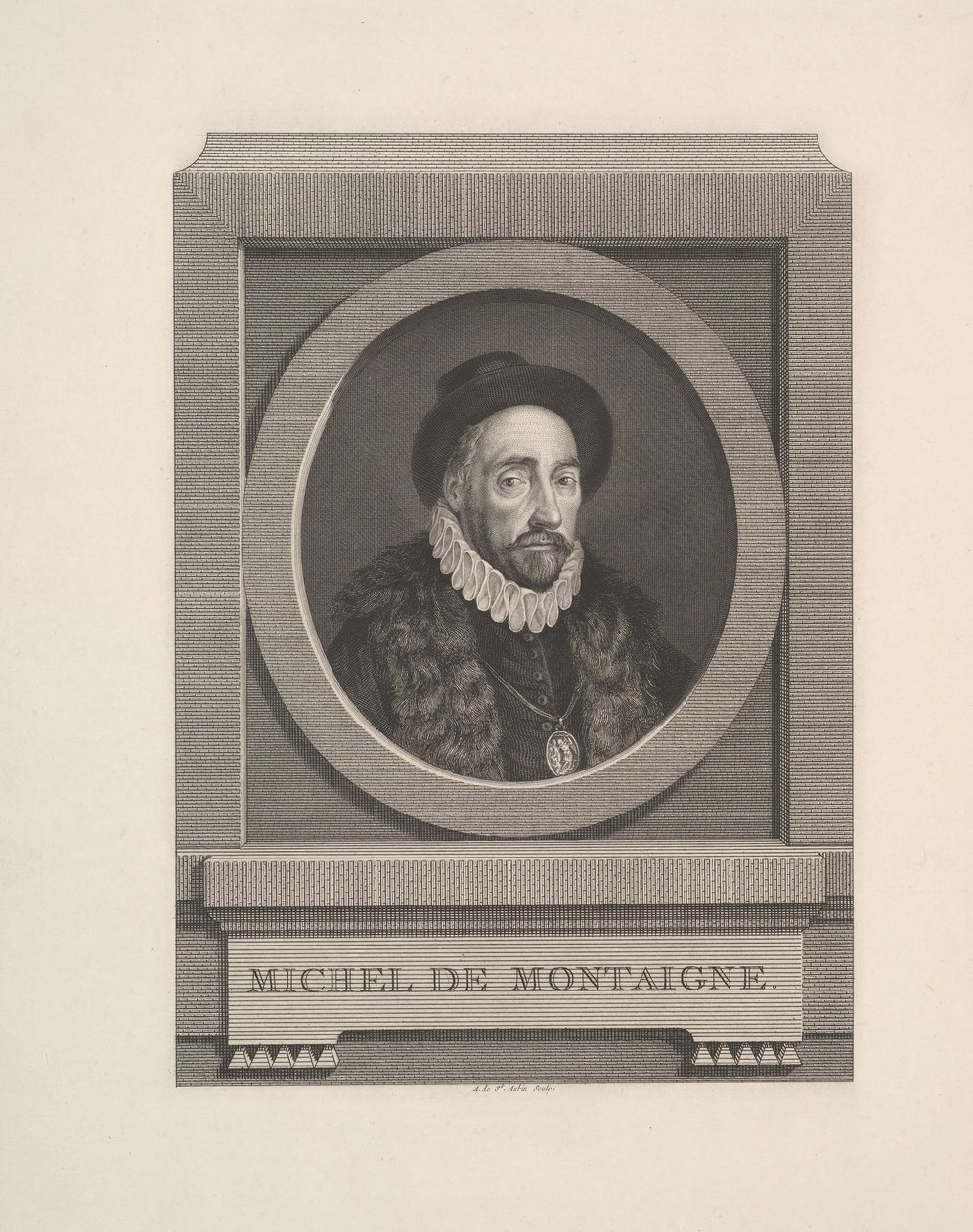 Ritratto di Michel de Montaigne da Augustin de Saint Aubin
