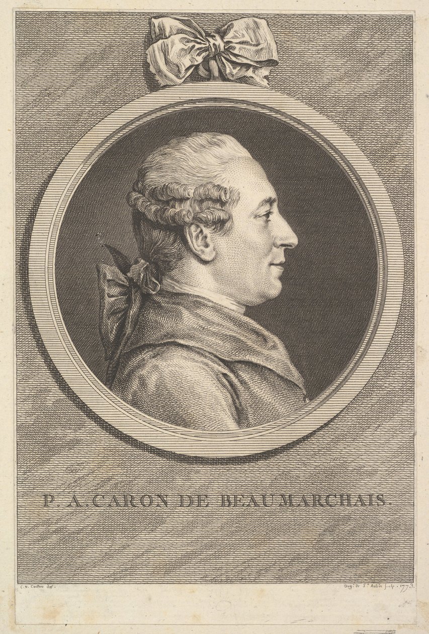 Ritratto di P. A. Caron de Beaumarchais, 1773 da Augustin de Saint Aubin