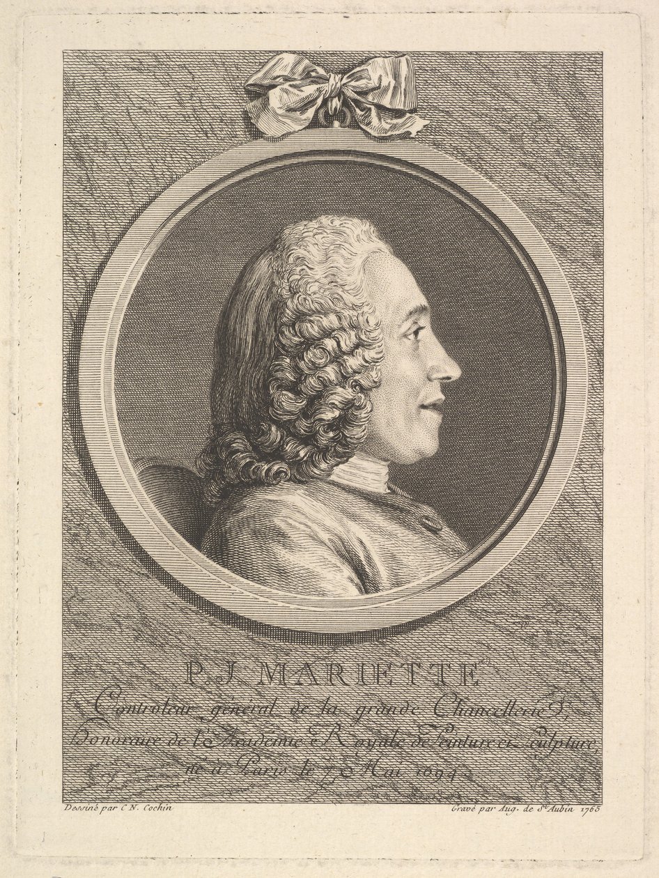 Ritratto di Pierre-Jean Mariette, 1765 da Augustin de Saint Aubin
