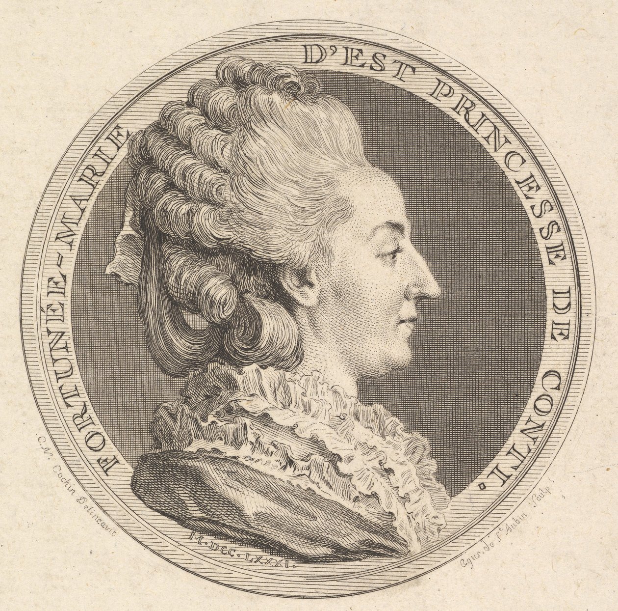Stampa di una medaglia ritratto di Fortunée-Marie d