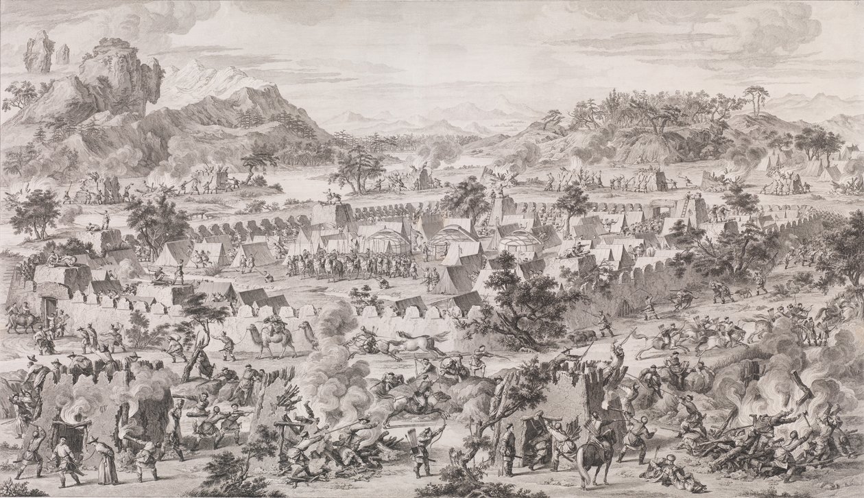 La battaglia di Tonguzluq, 1773 da Augustin de Saint Aubin